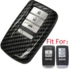 Fit Acura ILX MDX RDX RLX TLX 4 Button Carbon Fiber Remote Key Fob Case Cover