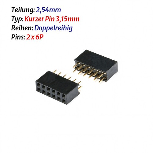 2,54mm Einreihig/Zweireihig Buchsenleiste 2 - 40 Polig Gerade Pin Header Female - Bild 15 von 53