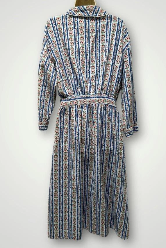 Bata Lanz of Salzburg M franela tirolesa corazones largos flores rayas algodón Foto 4 de 4