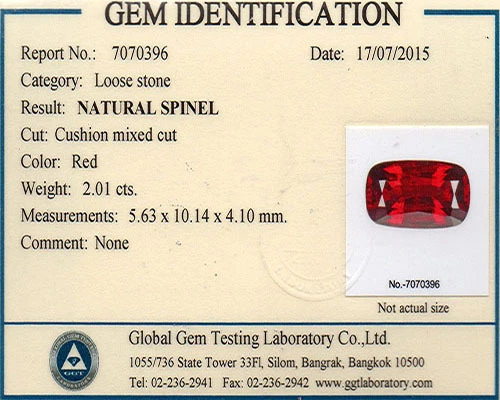 2.01  Certified - MIND BLOWING DARK RED 100% NATURAL SPINEL - See Vdo SP03 /170 - Image 3 of 3