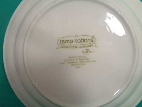 Temp-Tations 8" Blue Old World Ovenware Salad Plates, 2 Count (Used/EUC) - Picture 4 of 6