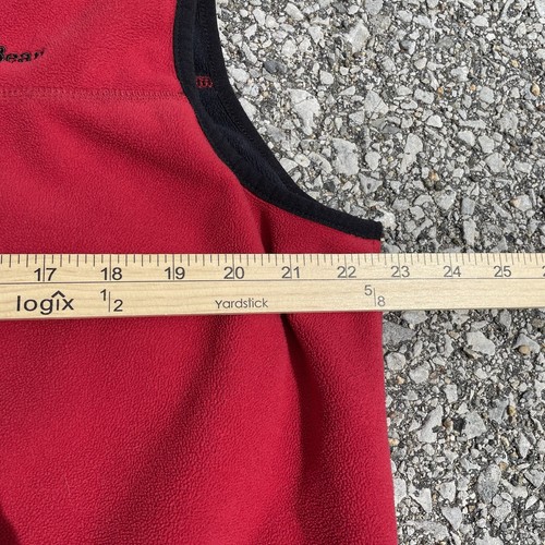 LL Bean Fleece Vest Mens Large Red Polartec Full Zip Windbloc Hiking Outdoors - Picture 9 of 11
