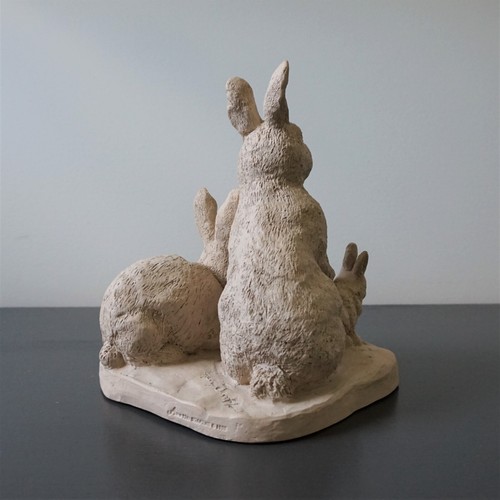 Austin Sculpture 3 Rabbits "All Ears" Vintage Signed Merry Scotland 1985 *READ - Picture 3 of 20