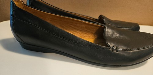 Naturalizer Women’s Saban Slip On Loafer Black Leather Shoes Size 8.5M
