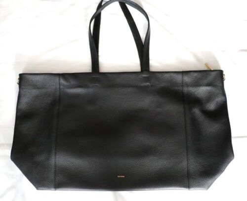 Cuyana Black Pebbled Leather Extra Large Easy Travel Tote Shoulder Bag New +Tag - Picture 4 of 18
