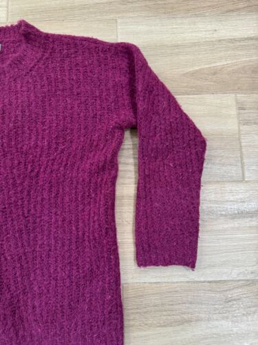 Anthropologie Women's Sweater MEDIUM Oversized Magenta Wool Acrylic Pullover - Picture 3 of 12