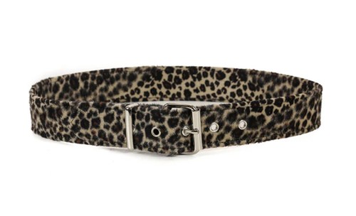 Leopard Fuzzy Belt Punk Rock Gothic Emo Rockabilly Psychobilly Alternative Club - Picture 8 of 10