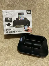 3-In-1 Desktop Charging Station ( Holds Phone Upright +Tray for Extra Storage )