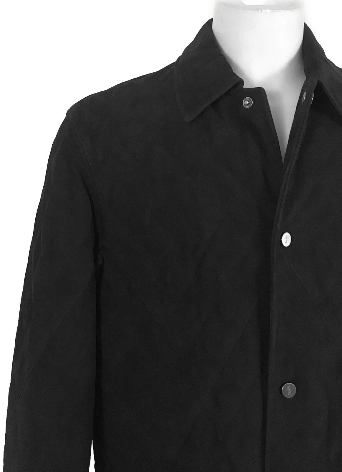 NEW $1695 Bobby Jones Water Resistant Suede Jacket! Weathered Black Quilted - product detail image 1