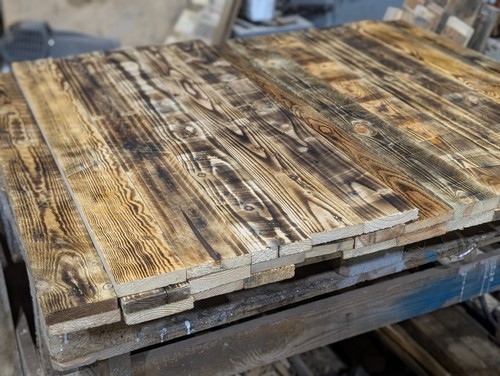 1 m² verbrannte Altholz Palettenholz Wandverkleidung DIY Möbel - Bild 6 von 10
