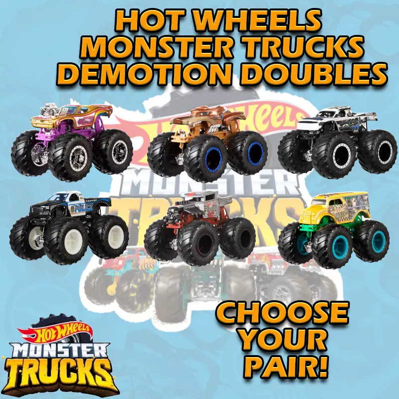 Hot Wheels Monster Trucks Demolition Doubles 1:64 Scale 2023 Mix 2 2-Pack  Case of 8