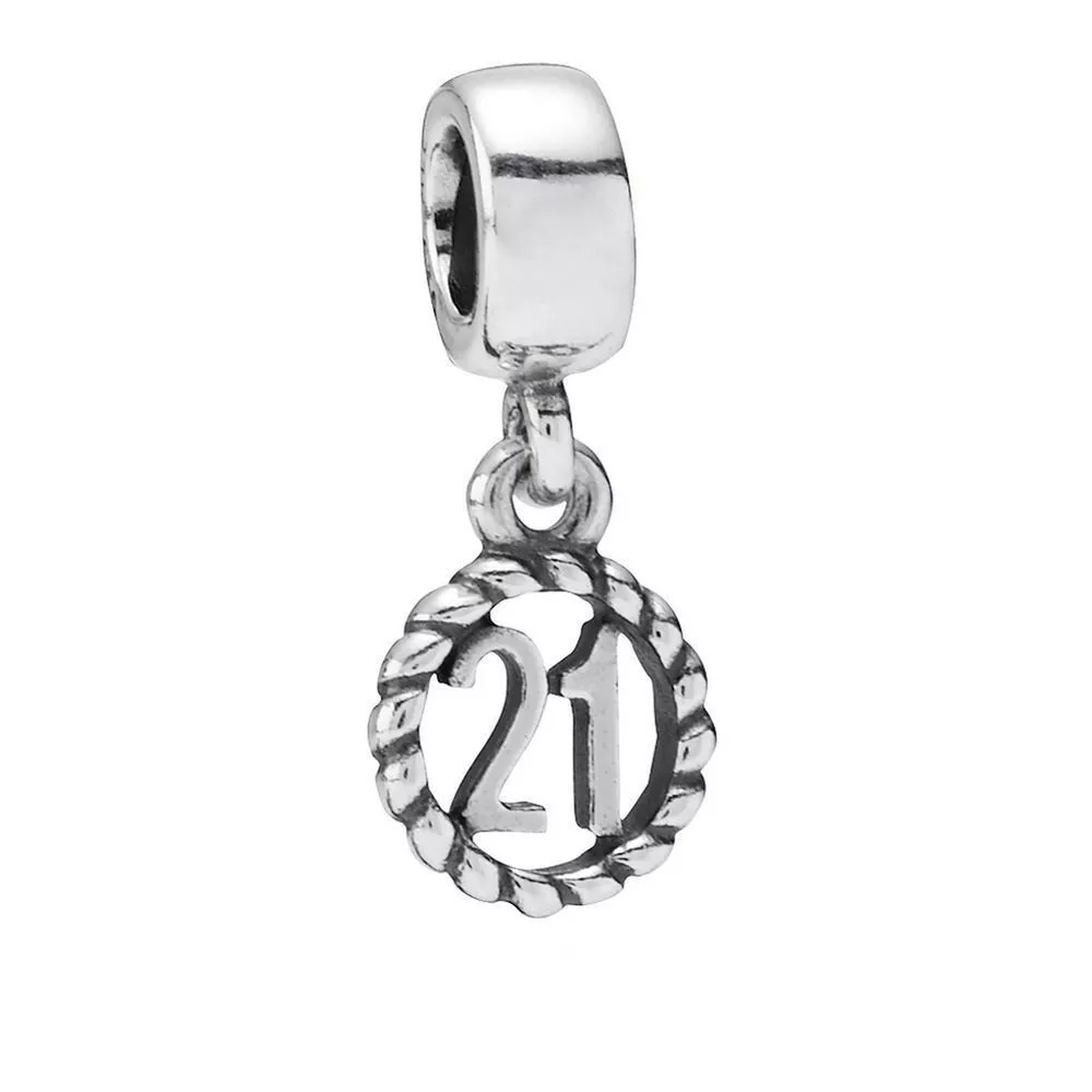 New Authentic Pandora 21 Happy Birthday Dangle Charm 790496 21st