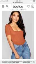 Boohoo Brown color Bodysuit Medium