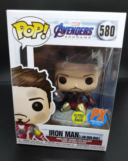 Funko Pop Marvel 580 Avengers Endgame I Am Iron Man Glow GITD PX Exclusive #1 | eBay