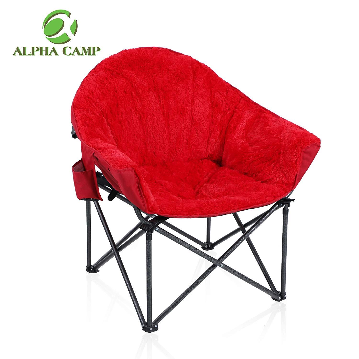 ALPHA CAMP Deluxe Plush Moon Saucer Chair with Carry Bag - Supports 350 LBS ALPHA CAMP Deluxe Plush Moon Saucer Chair with Carry Bag - Supports 350 LBS