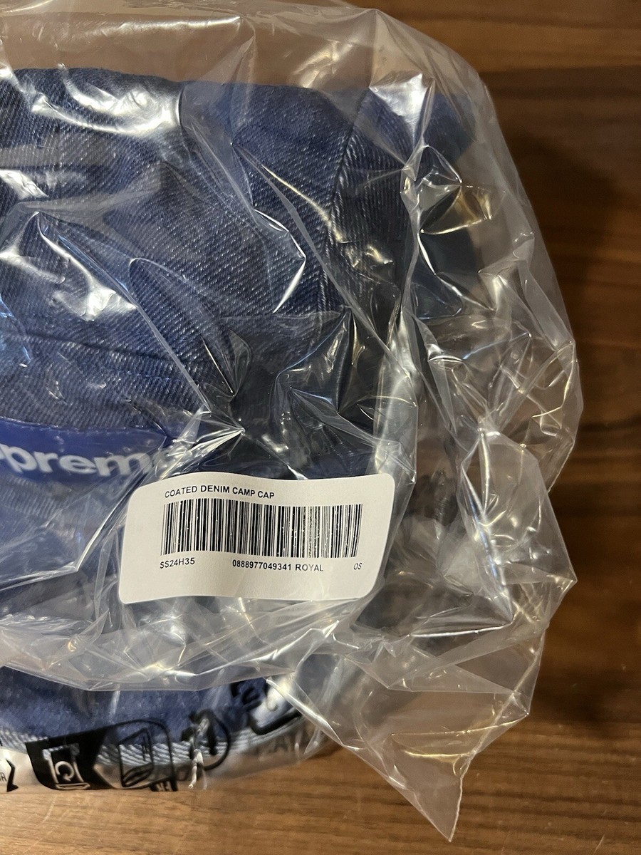 Supreme Coated Denim Camp Cap Hat SS24 One Size Adjustable