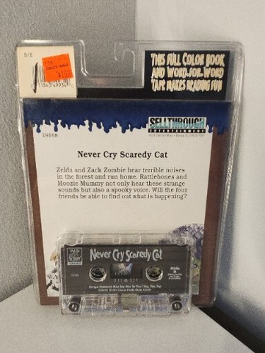 Vintage New Read Along Never Cry Scaredy Cat Book & Cassette Tape 19168 - Picture 5 of 10