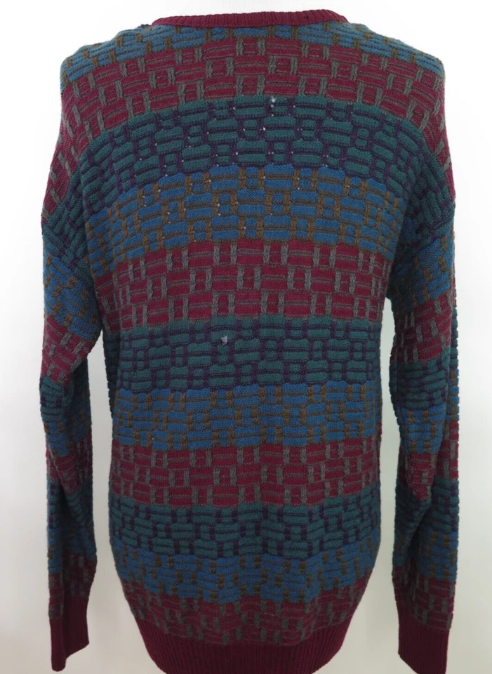 Pendleton Mens Pure Wool Green Red Blue Geometric Crewneck Sweater Large USA - Image 2 of 4