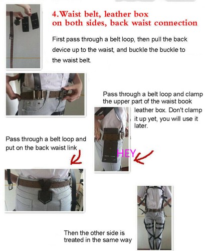 Attack on Titan Cosplay Harness Belts Set Shingeki No Kyojin Adjustable Belts - Picture 8 of 14