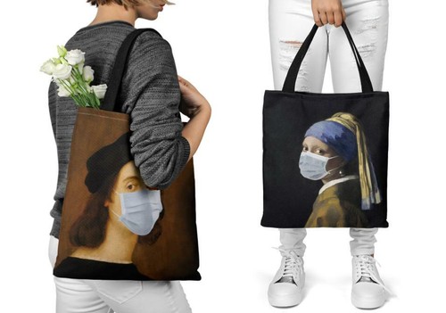Famous Painting Large Cotton Shoulder Tote Bag Canvas shopping bag Casual - Picture 4 of 8