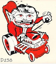 NOS DEAN JEFFRIES GEORGE BARRIS IRON ON DECAL RAT HOT ROD FINK MONSTER WEREWOLF