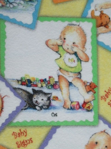 Baby Signs Joy Allen for Elizabeth's Studio Cotton Flannel Fabric 18" X 42" W   - Picture 6 of 12