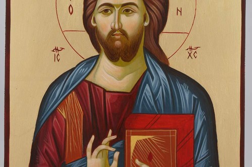 Icono Pantocrátor Jesucristo pintado a mano bizantino ortodoxo cristiano regalo - Imagen 4 de 5