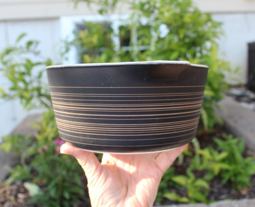 Cazuela y tapa Pyrex Terra negro marrón círculos # 474 1-1/2 cuartos de galón 24-C MCM - Imagen 8 de 10