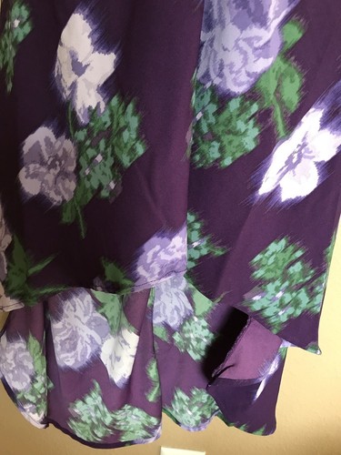 WOMEN'S SIZE SMALL FLORAL MIDI DRESS HIGH-LOW SHORT PUFF SLEEVE-A NEW DAY - Picture 5 of 7