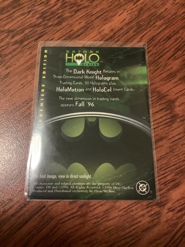 BATMAN HOLO SERIES PROMO CARD PREMIERE EDITION 1996 SKYBOX DC COMICS - Picture 2 of 2