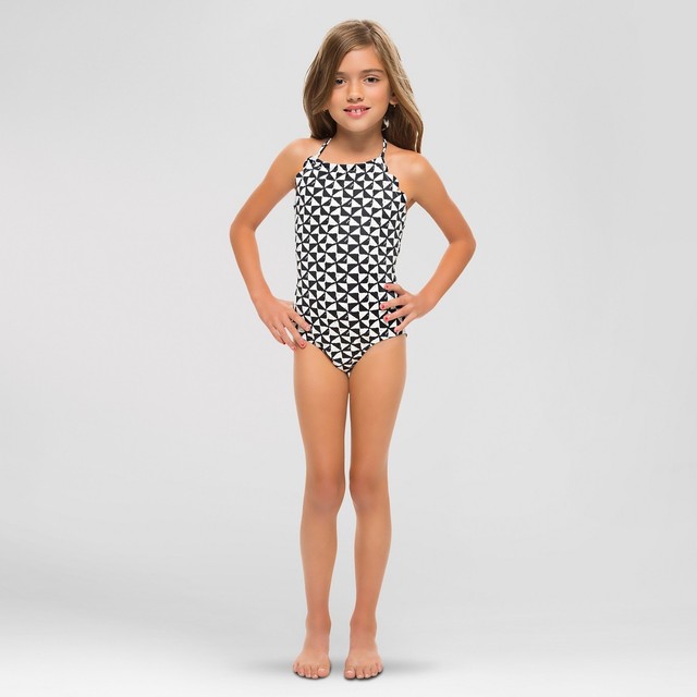 girls black one piece swimsuit