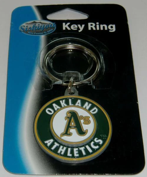 Oakland Athletics A's 3-D Metal Key Chain MLB Licensed Baseball - Round - Image 3 of 3