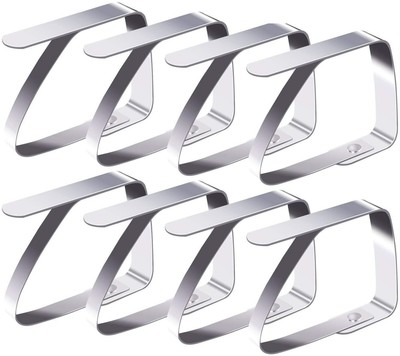 clip antiscivolo in acciaio inox CYWVYNYT 8 mollette per tovaglia clip per tovaglia 8 pezzi colore argento clip tovaglia clip di fissaggio per tovaglia tovaglia