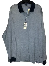 Daniel Cremieux Rugby Shirt Men's XXL Navy Blue 100% Cotton Long Sleeve Tailored