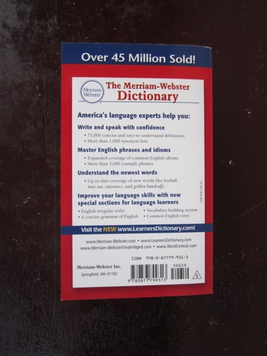 The Merriam Webster Dictionary New Edition paperback book for sale by owner!!! - Picture 2 of 3