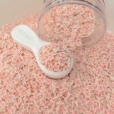 FAKE 5MM Double White Star Polymer Clay Sprinkle NOT EDIBLE D25-19