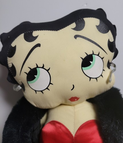 Betty Boop Plush Doll Black Fur Coat 1988 King Features Syndicate 18" Vintage - Picture 3 of 8
