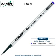 1 X - Schmidt 5888 M Ceramic Rollerball Metal Tube Refill - Blue, Medium Point