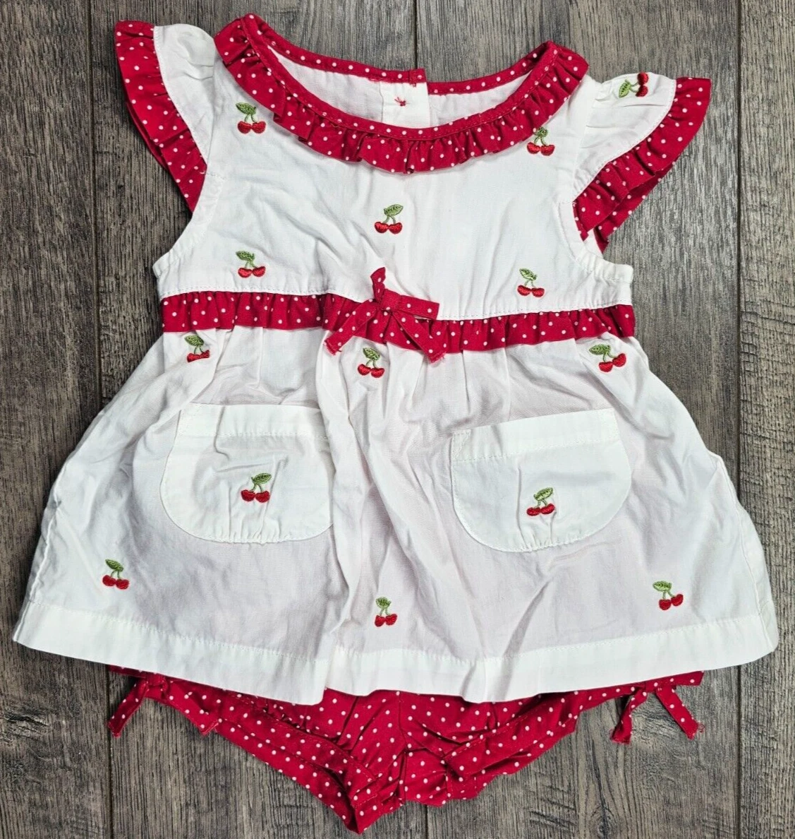 Baby Girl Clothes New Gymboree 6-12 Month 2pc Cherry Outfit