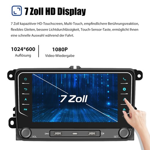 32GB Für VW GOLF 5 6 Touran Polo Tiguan Autoradio Android Carplay GPS NAV FM Kam - Bild 7 von 17