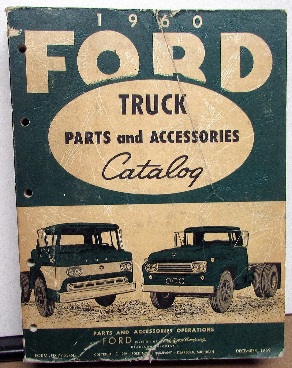 1960 Ford Truck Parts and Accessories Catalog Book Pickup Heavy