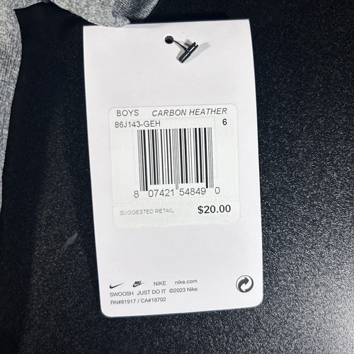 Nike Boys Shirt Dri-Fit Size 6 Grey - Picture 4 of 7