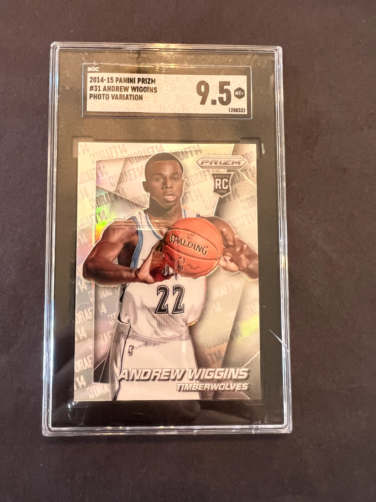 2014-15 Prizm Andrew Wiggins Rookie Variation Prizm SGC 9.5 - Warriors