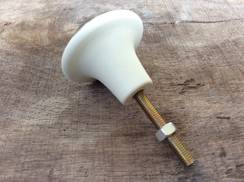 Vintage Style Draw Knob Glass & Metal Patterned - Picture 4 of 6