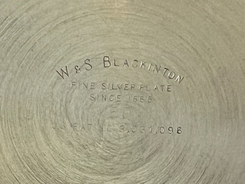 Set aus 4 Vintage W&S Blackinton versilberten Untersetzern mit Glaseinsatz, 3" Durchmesser - Bild 6 von 6