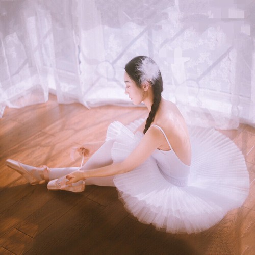 Falda tutú plataforma panqueques práctica ballet baile blanco negro niña - Imagen 7 de 13