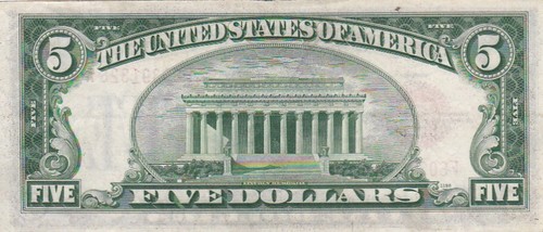 KAPPYSCOINS WC190 1928C $5.00 RED SEAL UNITED STATES NOTE A NICE EF XF - Picture 2 of 2