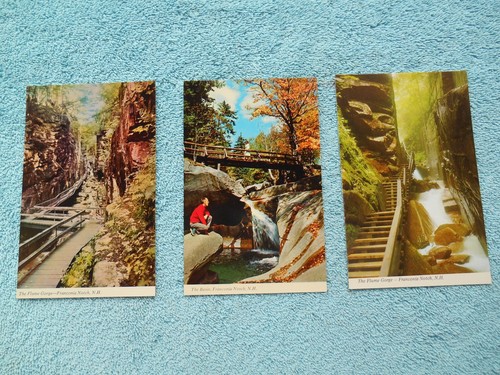 VINTAGE 1960er SAMMLUNG VON 3 FRANCONIA NOTCH NEW HAMPSHIRE POSTKARTEN UNBESPIELT! - Bild 1 von 7