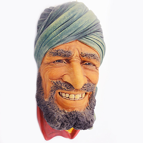 PUNJABI Green Turban by Bossons 7" tall made England NEW NEVER SOLD Wall Hanging - Picture 4 of 6