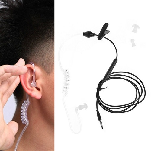 Nowy 3,5 mm Air Tube Anti-radiation Stereo Douszne Pojedynczy zestaw słuchawkowy Słuchawki z mikrofonem - Zdjęcie 4 z 8